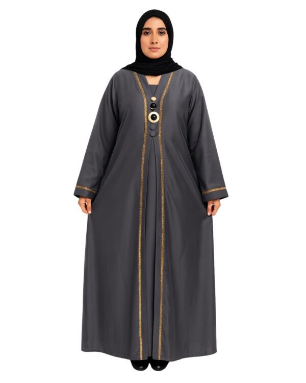 Rinezza Premium Abaya with Golden Detailing | Elegant Modest Wear for Women