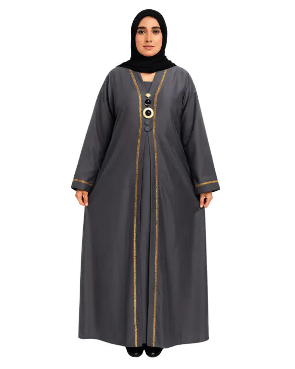Rinezza Premium Abaya with Golden Detailing | Elegant Modest Wear for Women