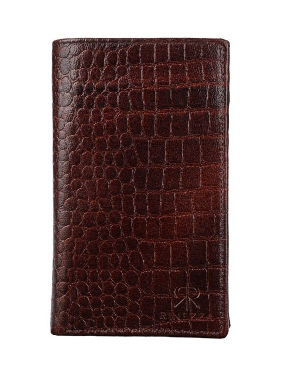 Rinezza Genuine Leather Long Wallet | Premium Crocodile-Textured Organizer for Men & Women | Card, Cash.