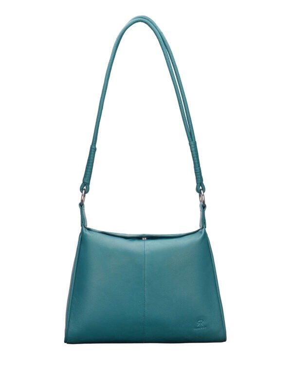 Rinezza Genuine Premium Leather Satchel Handbag for Women | Teal | Spacious Design