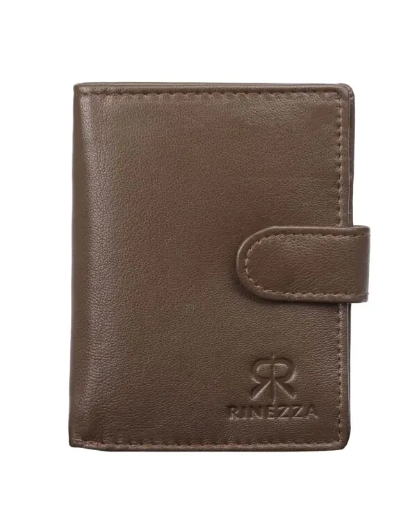Rinezza Genuine Leather Card Holder Wallet ATM |CC | ID Card |3 Slots | Coin Pocket | RFID Protected | Snap Closure