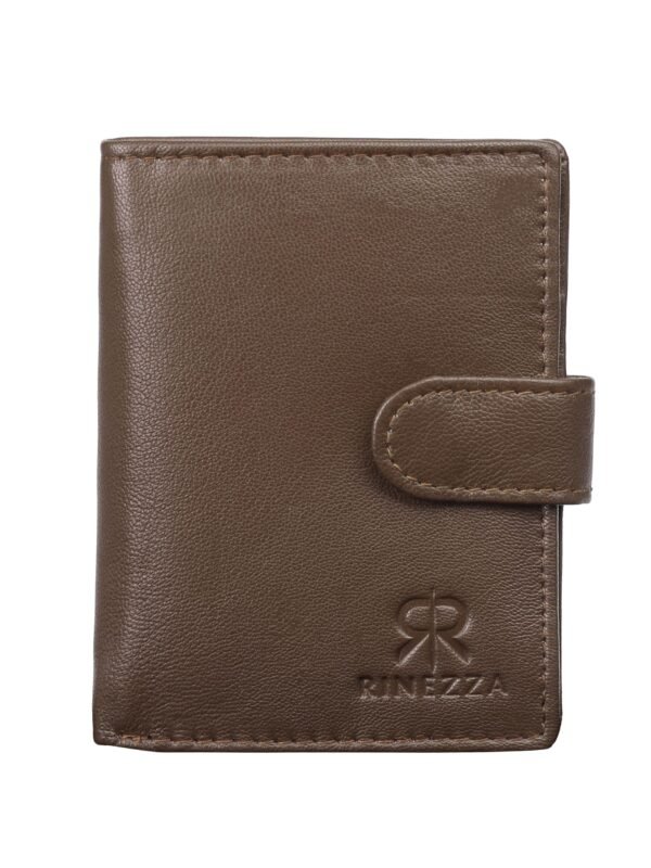 Rinezza Genuine Leather Card Holder Wallet ATM |CC | ID Card |3 Slots | Coin Pocket | RFID Protected | Snap Closure