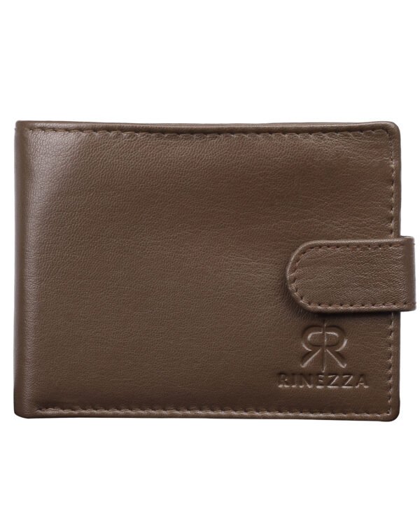 Rinezza Genuine Leather Men's Wallet with Card Slots, RFID Protected, Brown