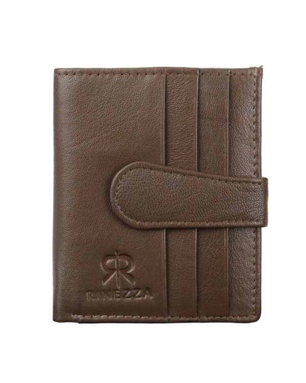 Rinezza Genuine Leather Card Case Wallet | 12 Card Slots with Cash Compartment | Slim Loop Design