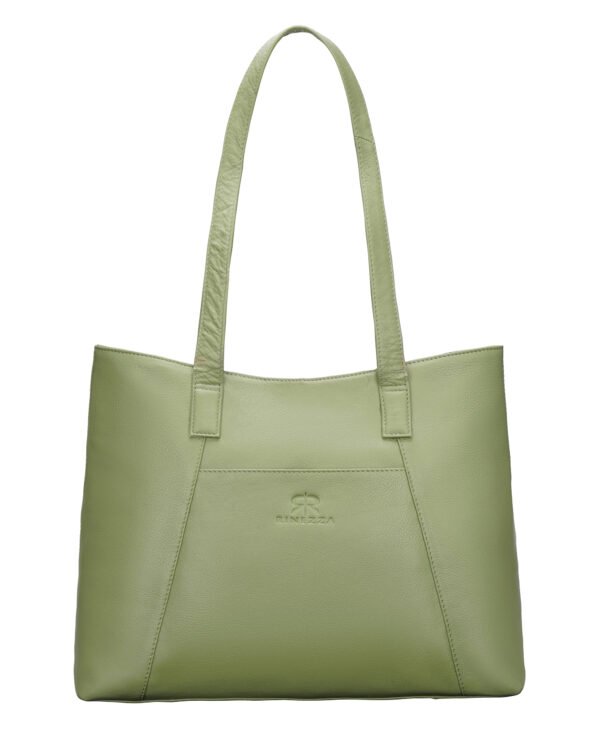 Rinezza Women's Leather Tote Bag, Sage Green, Ladies Purse