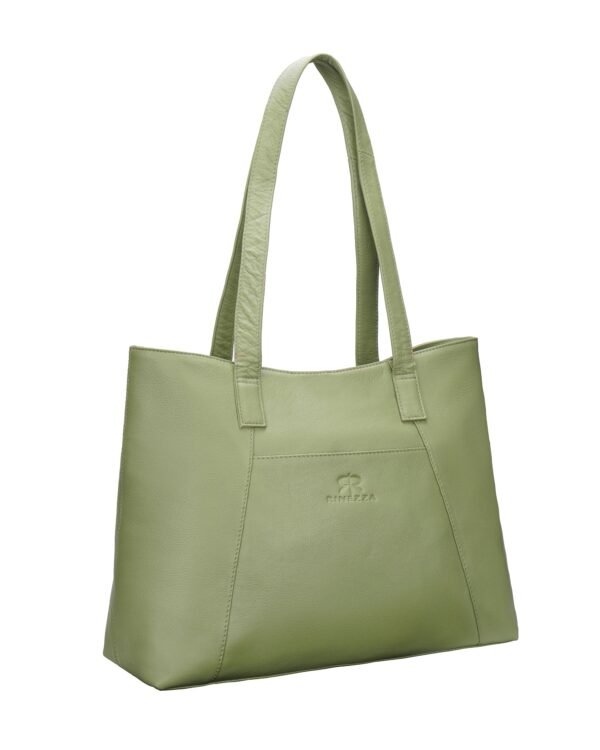 Rinezza Women's Leather Tote Bag, Sage Green, Ladies Purse