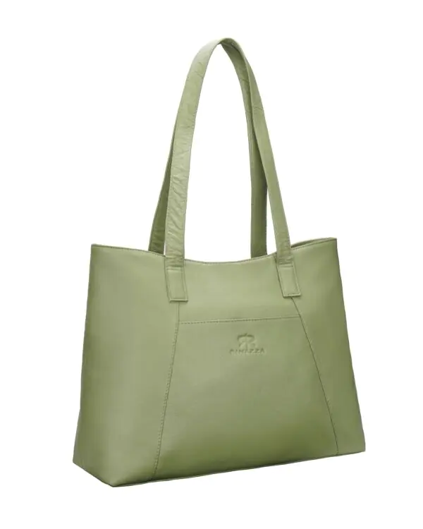 Rinezza Women's Leather Tote Bag, Sage Green, Ladies Purse