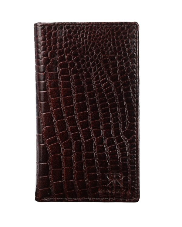 Rinezza Genuine Leather Long Wallet for Men & Women | Slim Card Holder | RFID Blocking | Croco Texture | 11 Card Slots | Bi-Fold | Travel Accessories
