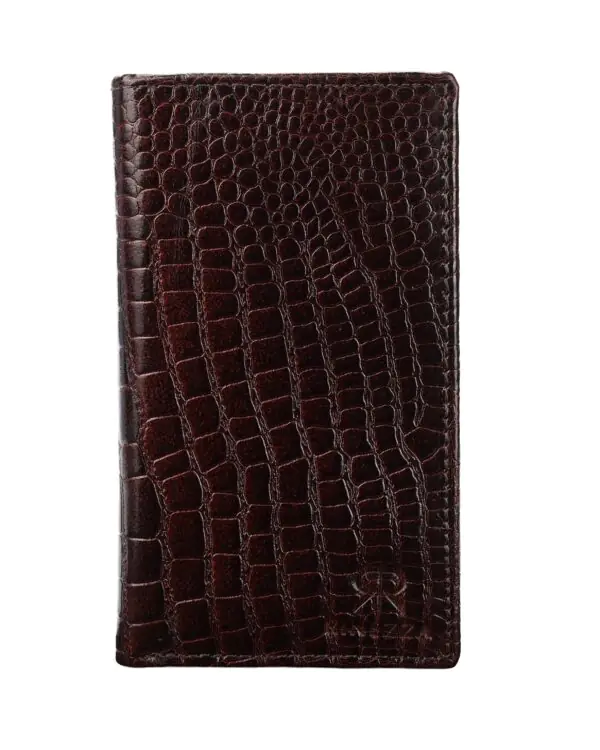 Rinezza Genuine Leather Long Wallet for Men & Women | Slim Card Holder | RFID Blocking | Croco Texture | 11 Card Slots | Bi-Fold | Travel Accessories