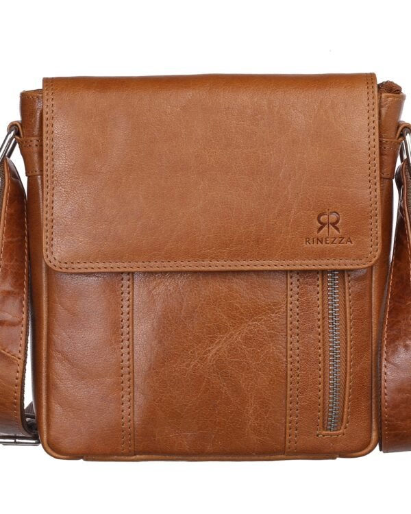 Rinezza Genuine Leather Crossbody Sling Bag for Men & Women