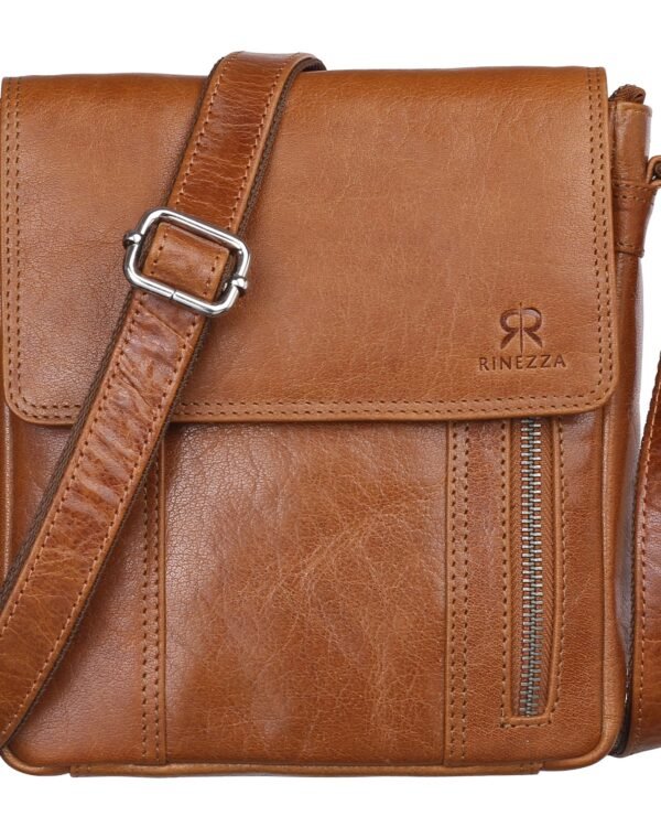 Rinezza Genuine Leather Crossbody Sling Bag for Men & Women