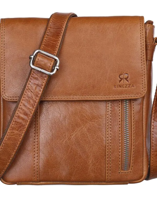 Rinezza Genuine Leather Crossbody Sling Bag for Men & Women