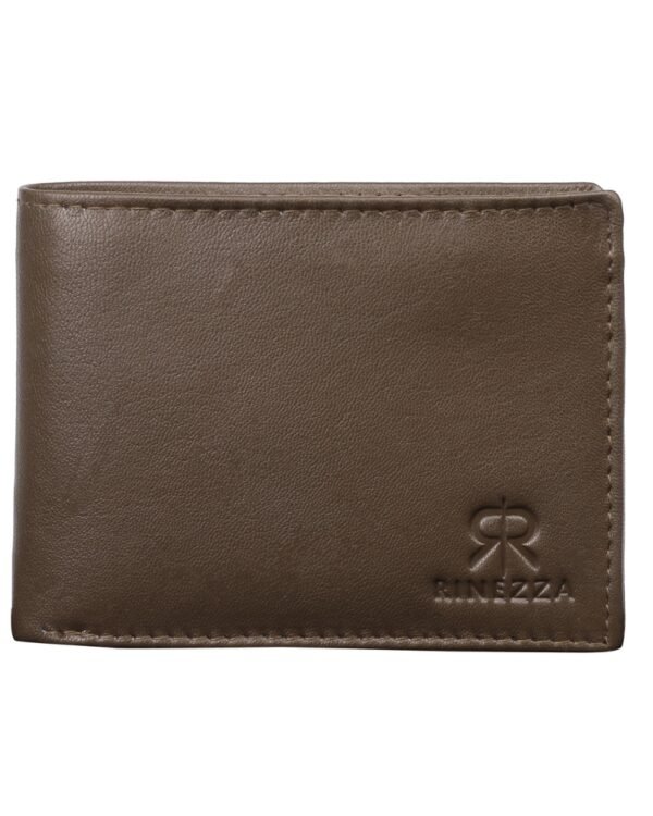Rinezza Genuine Leather Men's Wallet,Multiple Card Slots, ID Window, Bifold Design RFID Protected