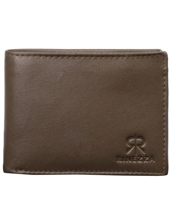 Rinezza Genuine Leather Men's Wallet,Multiple Card Slots, ID Window, Bifold Design RFID Protected
